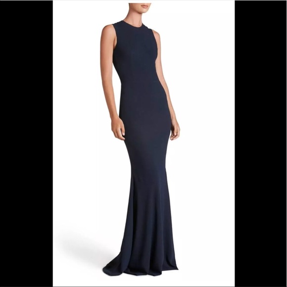 dress the population eve dress DRESS THE POPULATION Eve Midi Dress Sweetheart Off White Keyhole Cut Out  Slit L